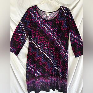 Dana Buchman Black and Pink Patterned Tunic